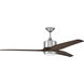 Mobi 60 inch Chrome with Walnut Blades Ceiling Fan, Blades Included