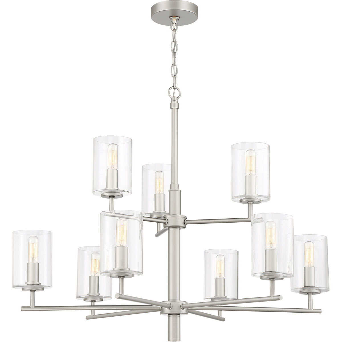 Hailie 9 Light 32 inch Satin Nickel Chandelier Ceiling Light