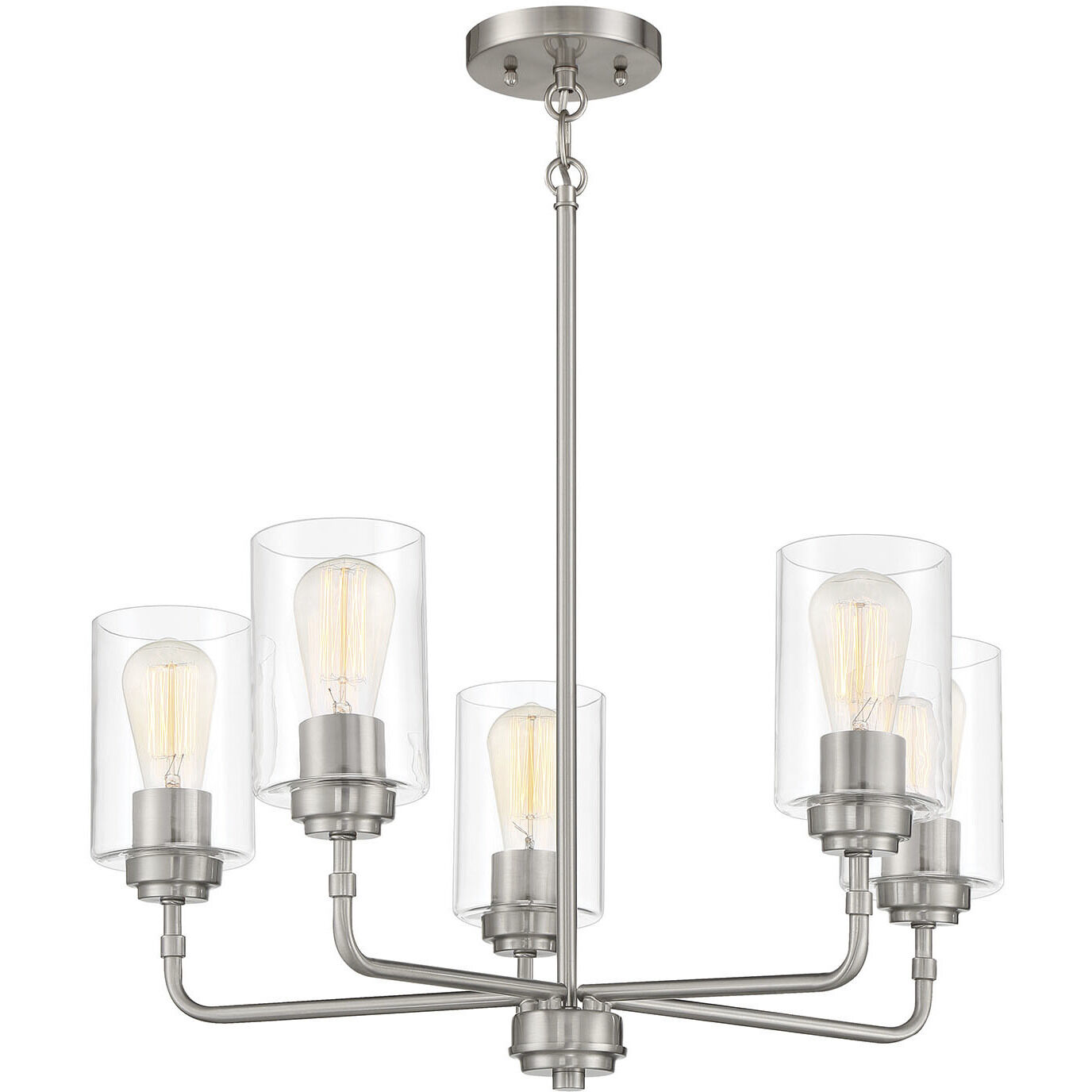 Stowe 5 Light 23 inch Brushed Polished Nickel Chandelier Ceiling Light