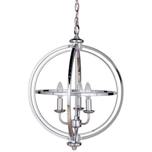 Berkeley 3 Light 17 inch Chrome Foyer Light Ceiling Light, Jeremiah
