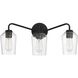 Shayna 3 Light 22 inch Flat Black Vanity Light Wall Light