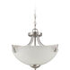 Almeda 3 Light 18 inch Satin Nickel Convertible Semi Flush Ceiling Light in Frost White, Convertible to Pendant