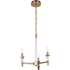 Tarryn 3 Light 20 inch Satin Brass Chandelier Ceiling Light