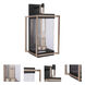 Metalwork 3 Light 18 inch Midnight/Satin Brass Outdoor Wall Lantern