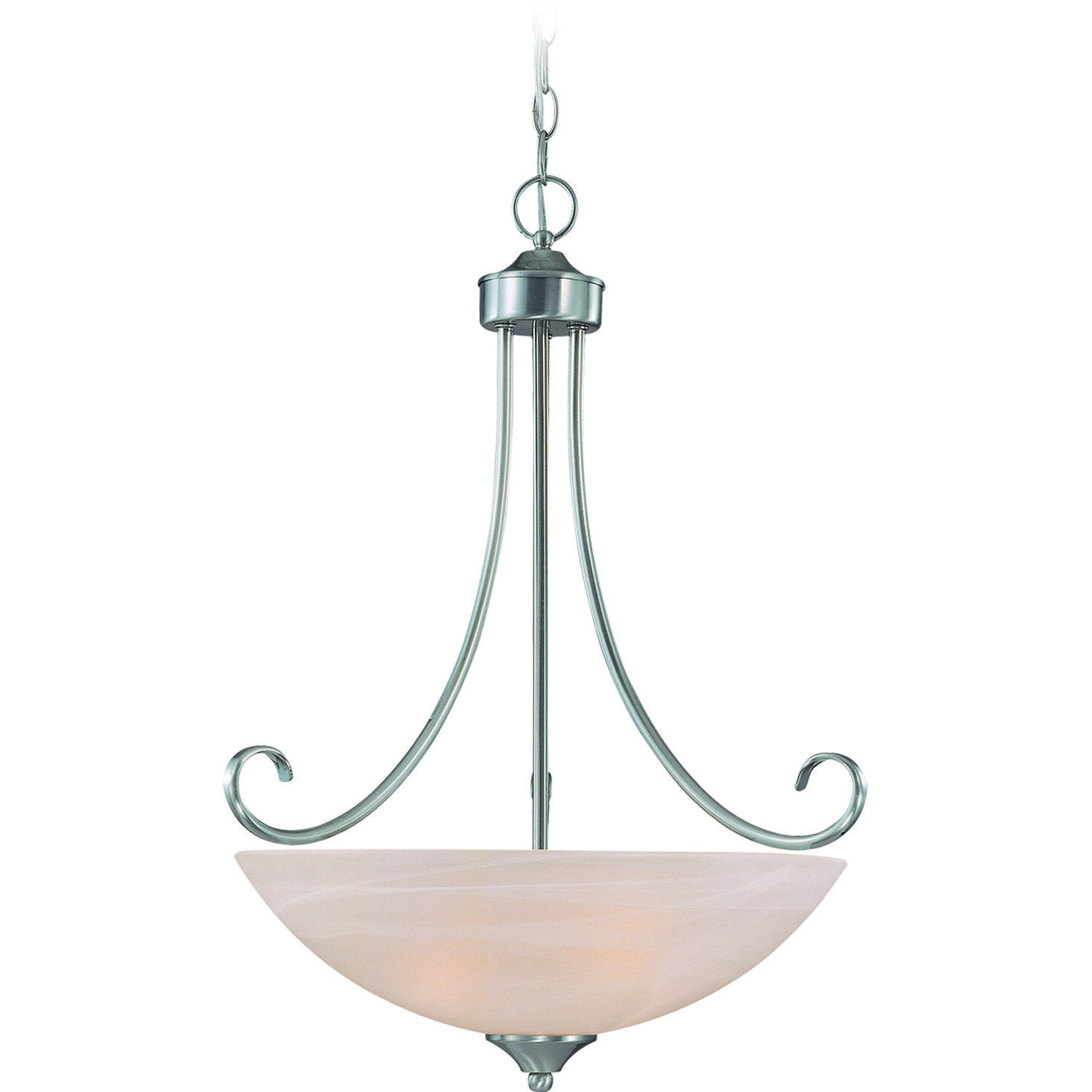Raleigh 3 Light 20.25 inch Satin Nickel Pendant Ceiling Light in Faux Alabaster Glass