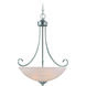 Raleigh 3 Light 20.25 inch Satin Nickel Pendant Ceiling Light in Faux Alabaster Glass