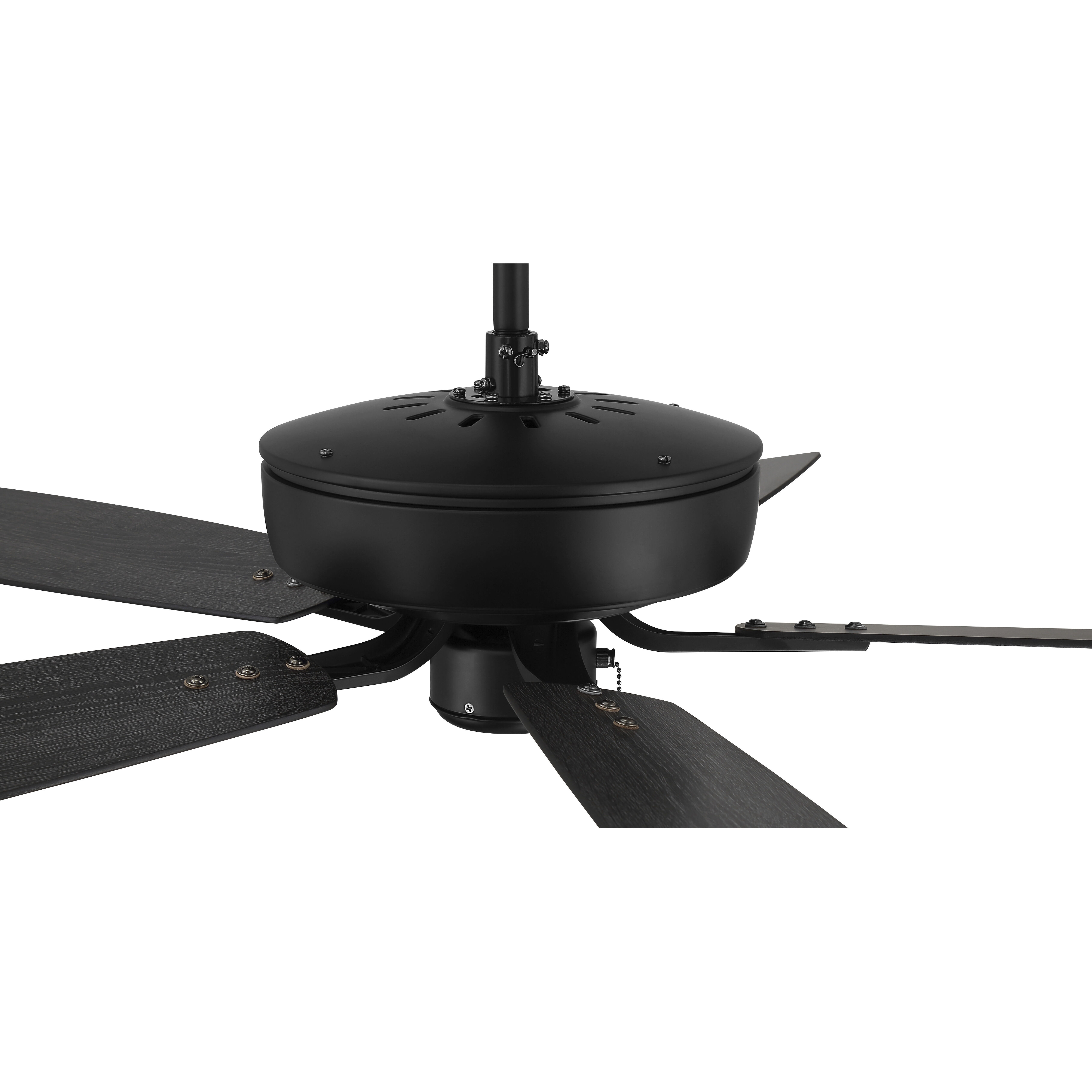 Pro Plus 52 inch Flat Black with Flat Black/Grey Wood Blades Contractor Ceiling Fan