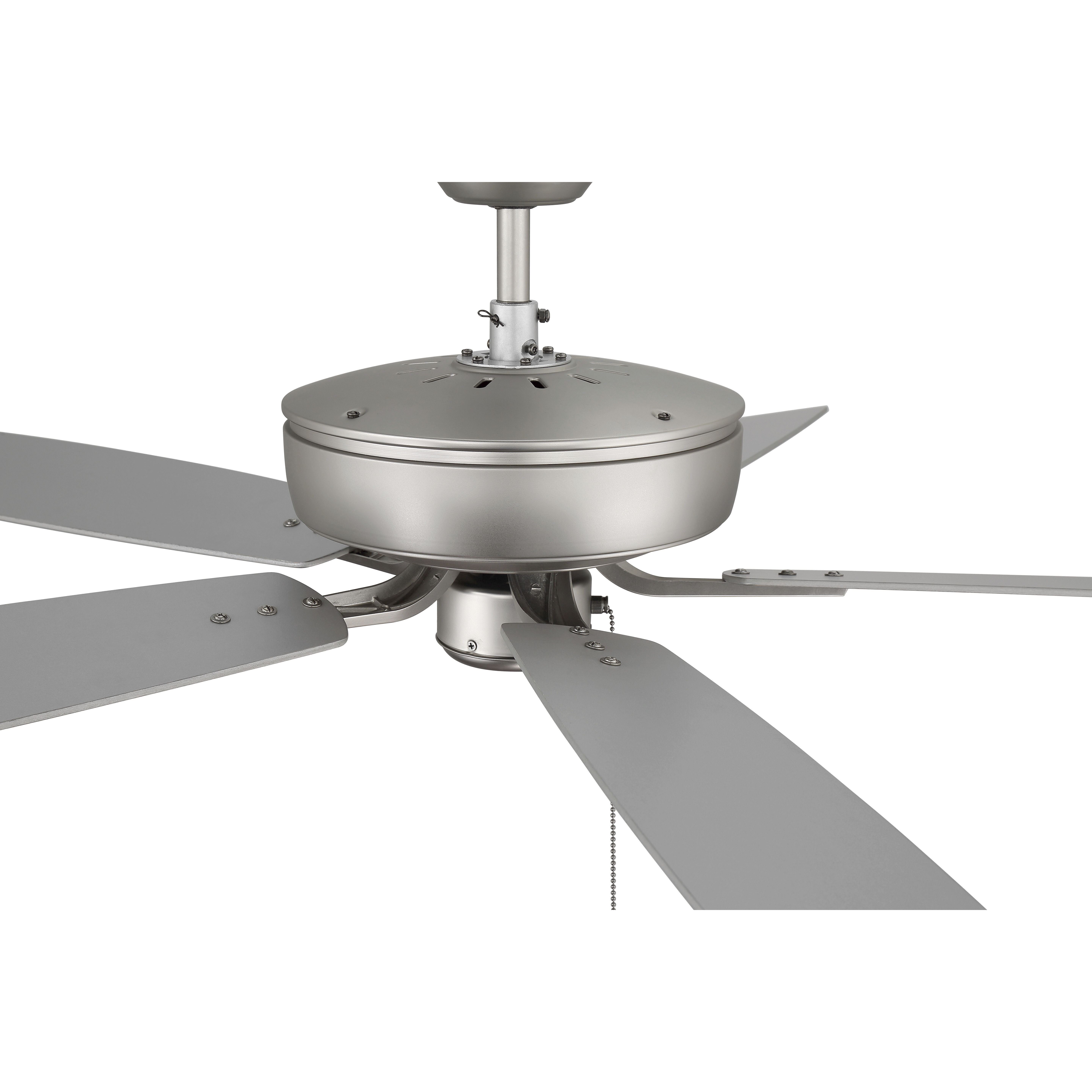 Pro Plus 52 inch Brushed Satin Nickel with Brushed Nickel/Greywood Blades Contractor Ceiling Fan
