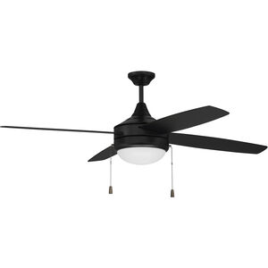 Phaze 4 Blade 52 inch Flat Black with Brushed Nickel/Greywood Blades Ceiling Fan in Greywood/Flat Black, Blades Included
