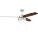 Intrepid 52 inch Brushed Polished Nickel with Silver/Walnut Blades Ceiling Fan
