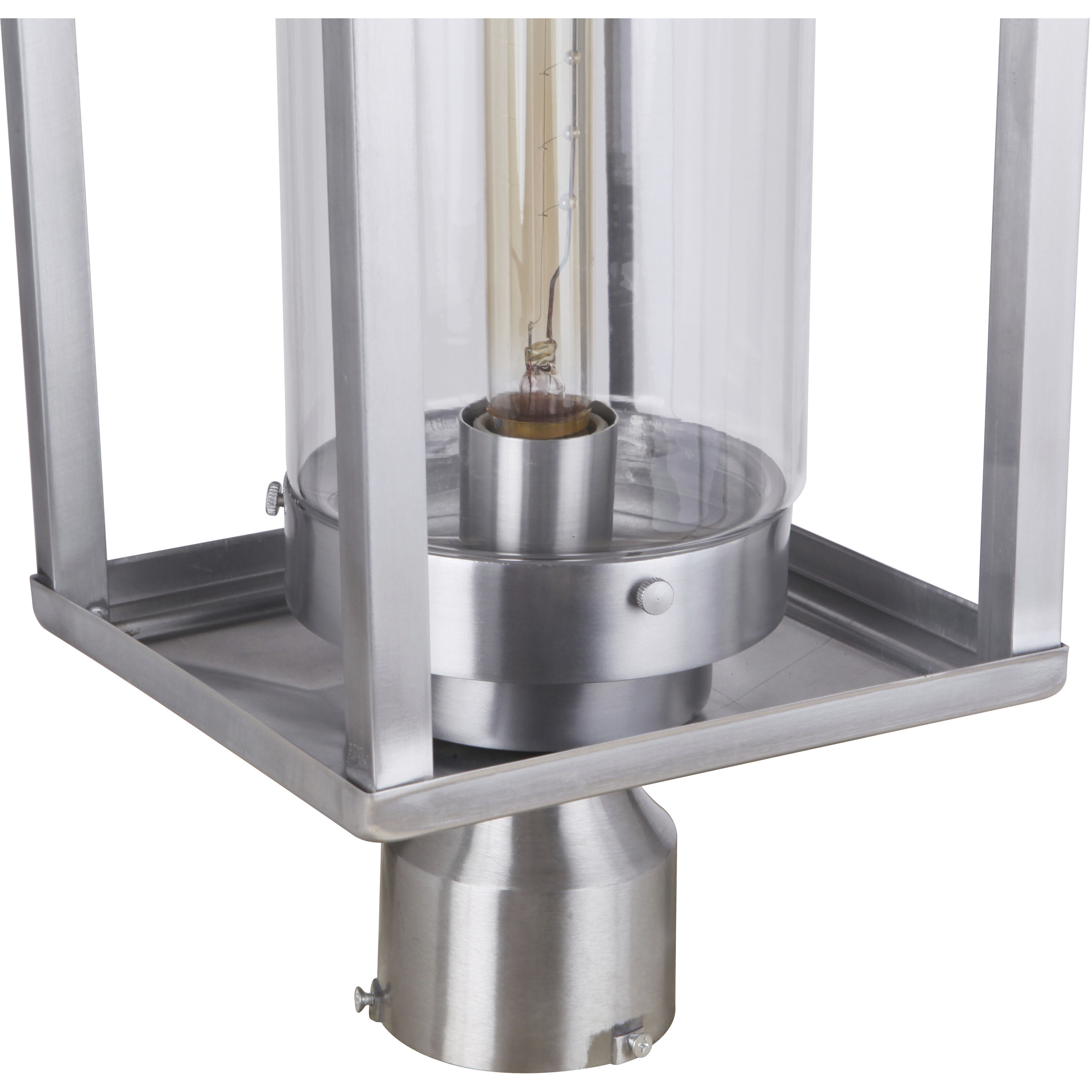 Neo 1 Light 17 inch Satin Aluminum Outdoor Post Light