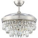 Sofia 42 inch Brushed Polished Nickel with Clear Acrylic Blades Fan, Hidden Blades