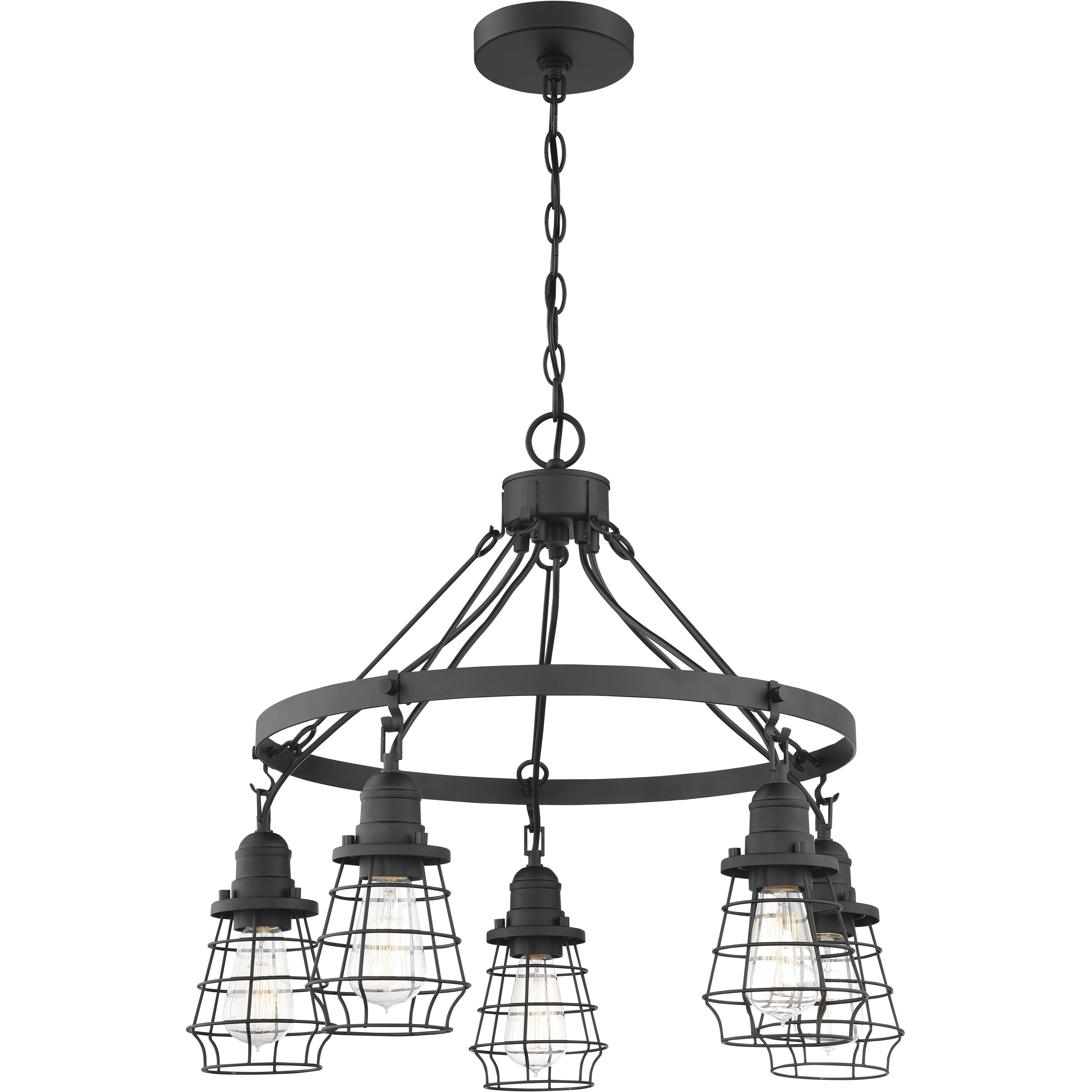 Neighborhood Thatcher 5 Light 25 inch Flat Black Chandelier Ceiling Light, Neighborhood Collection