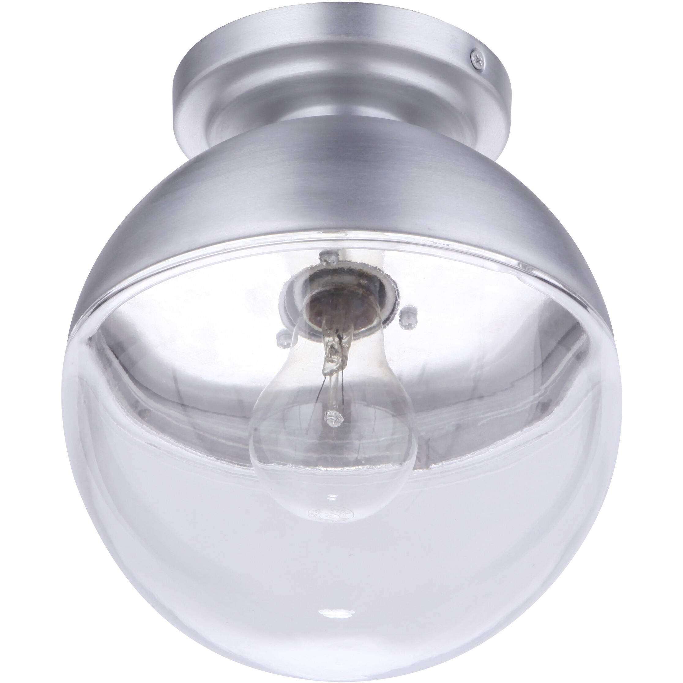 Evie 1 Light 7.5 inch Satin Aluminum Outdoor Flushmount