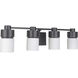 Neighborhood District 4 Light 31 inch Flat Black Vanity Light Wall Light