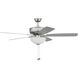 Pro Plus 211 52 inch Brushed Satin Nickel with Brushed Nickel/Greywood Blades Contractor Ceiling Fan