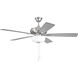Eos 52 inch Brushed Polished Nickel with Brushed Nickel/Greywood Blades Ceiling Fan