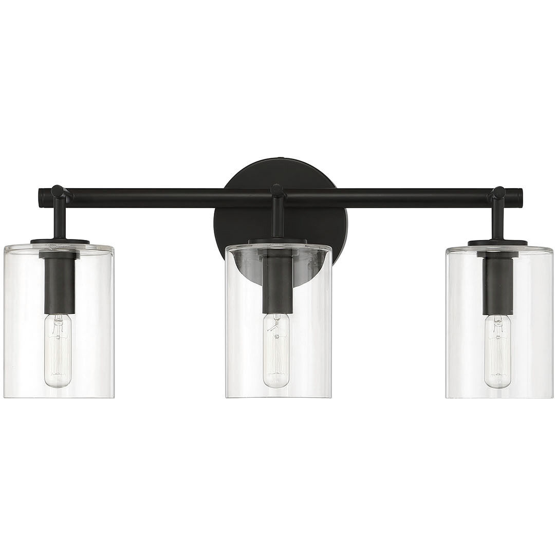 Hailie 3 Light 20 inch Flat Black Vanity Light Wall Light