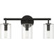 Hailie 3 Light 20 inch Flat Black Vanity Light Wall Light