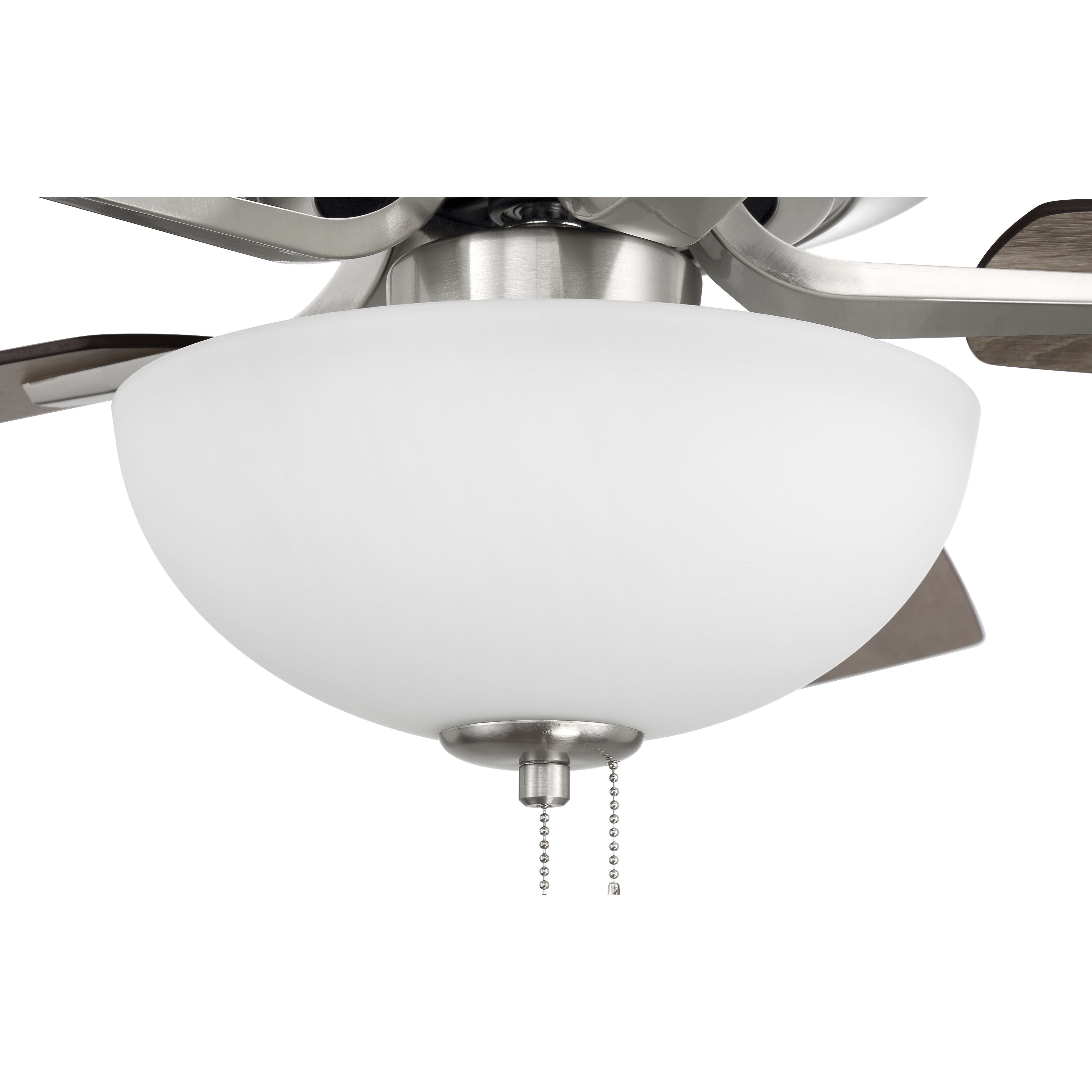 Pro Plus 211 52 inch Brushed Polished Nickel with Driftwood/Grey Walnut Blades Contractor Ceiling Fan in Driftwood / Grey Walnut