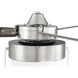 Intrepid 52 inch Brushed Polished Nickel with Silver/Walnut Blades Ceiling Fan