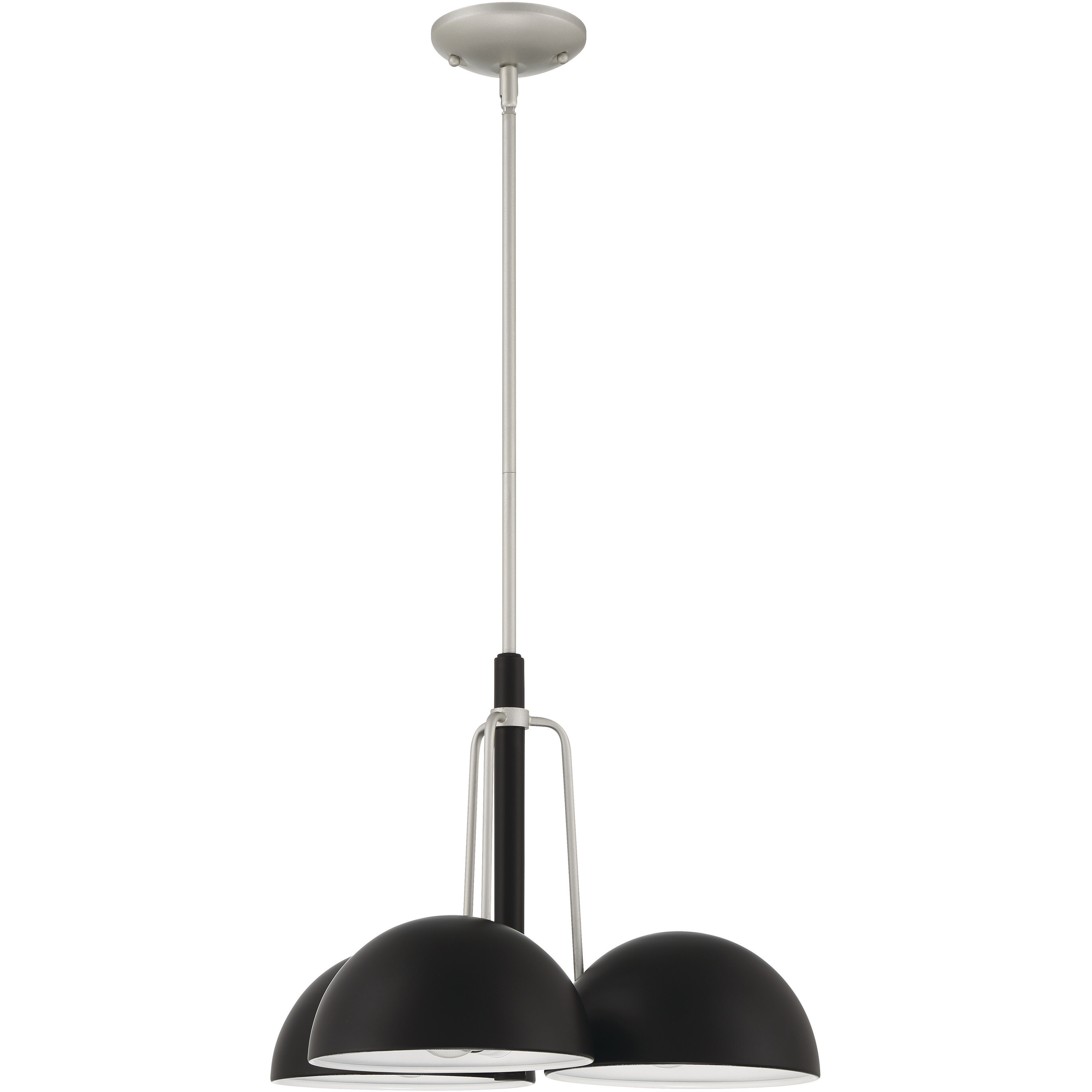 Kahn 3 Light 22 inch Midnight and Satin Aluminum Down Chandelier Ceiling Light