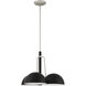 Kahn 3 Light 22 inch Midnight and Satin Aluminum Down Chandelier Ceiling Light
