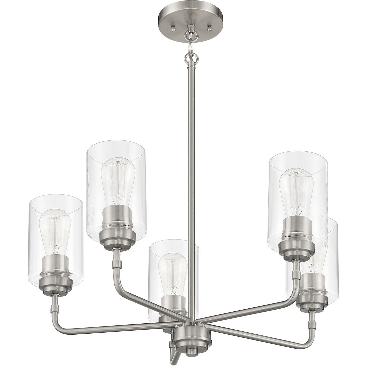 Stowe 5 Light 23 inch Brushed Polished Nickel Chandelier Ceiling Light