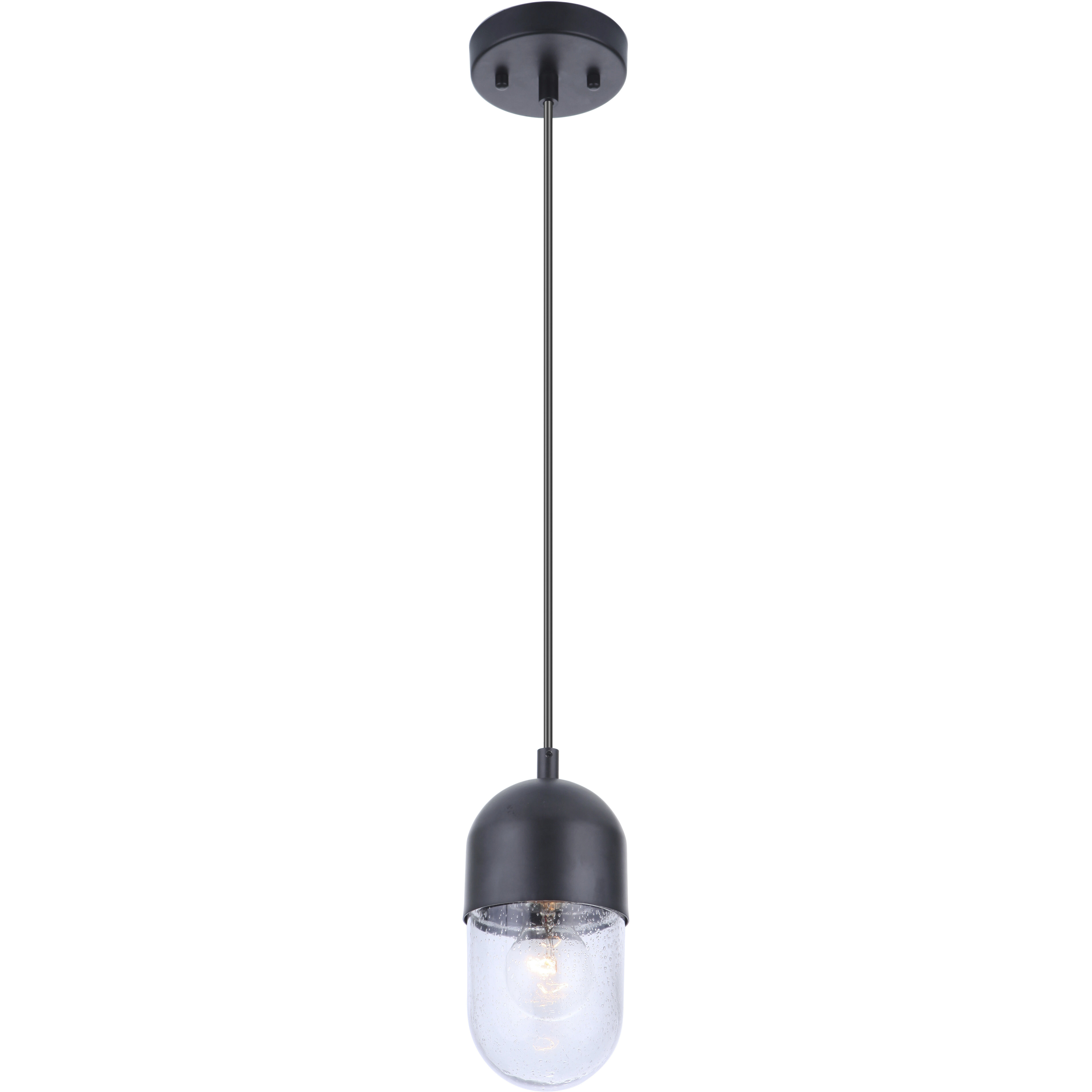 Pill 1 Light 4.25 inch Flat Black Mini Pendant Ceiling Light