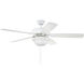 Twist N Click 52 inch White with White/Washed Oak Blades Contractor Fan in 1