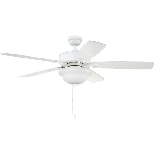 Twist N Click 52 inch White with White/Washed Oak Blades Contractor Fan in 1