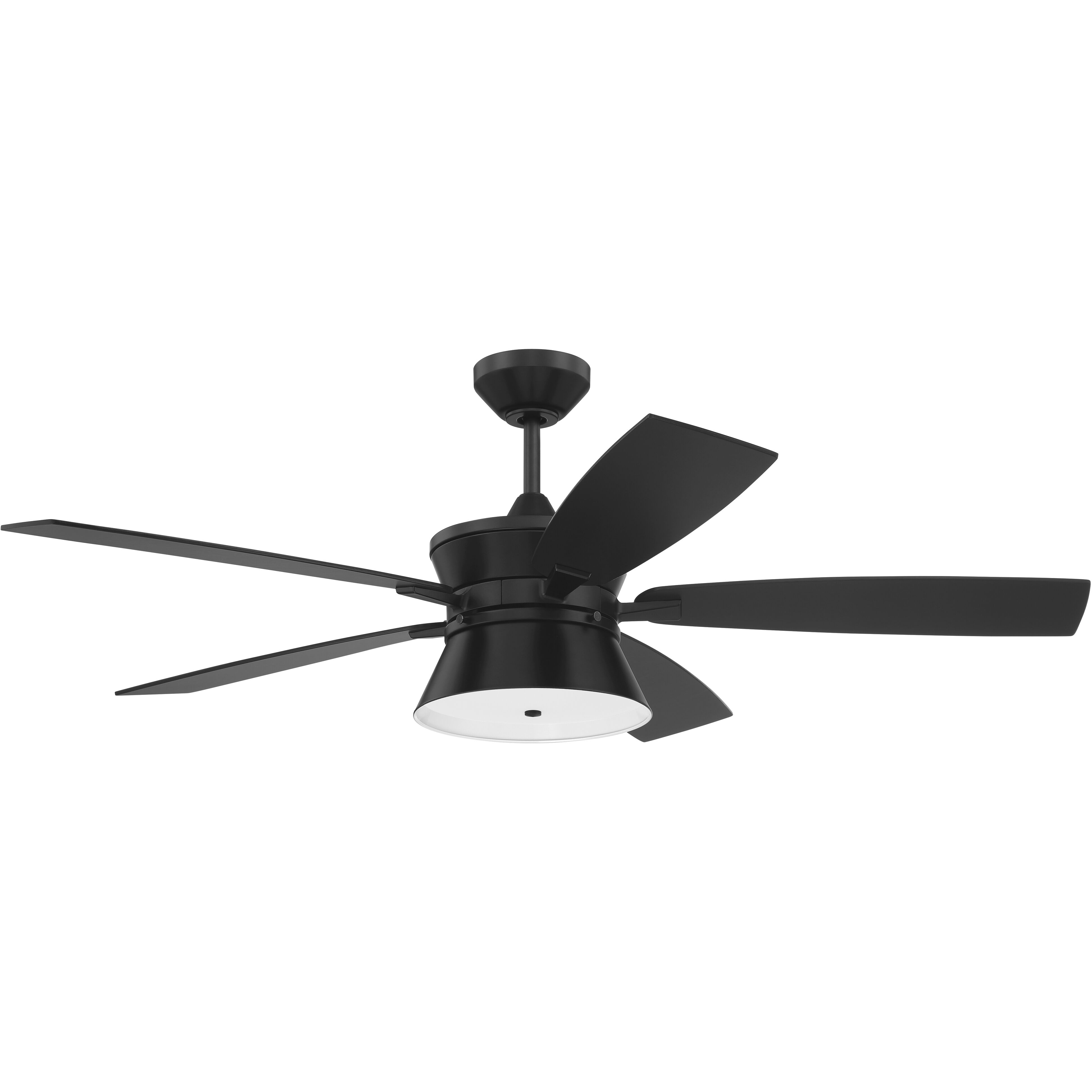 Dominick 52 inch Flat Black with Flat Black/Greywood Blades Ceiling Fan