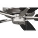 Super Pro 60 inch Brushed Satin Nickel with Brushed Nickel/Greywood Blades Contractor Ceiling Fan