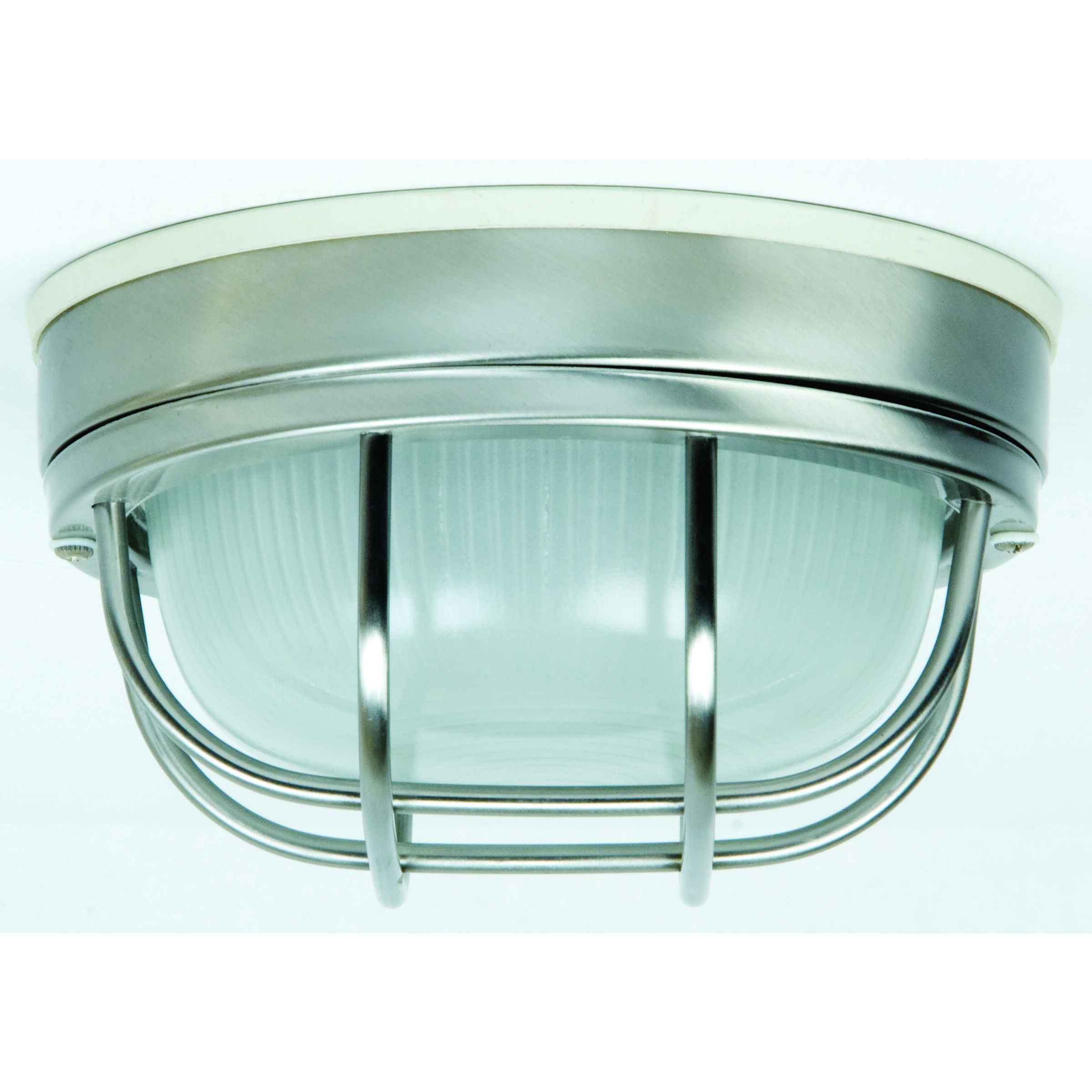 Bulkheads 1 Light 8 inch Stainless Steel Outdoor Flushmount Small