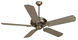 American Tradition 52 inch Brushed Satin Nickel with Brushed Nickel Blades Ceiling Fan With Blades Included in Light Kit Sold Separately, Standard Brushed Nickel