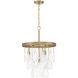Vesi 4 Light 18 inch Satin Brass Pendant Ceiling Light