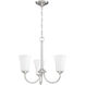Neighborhood Gwyneth 3 Light 20 inch Brushed Polished Nickel Chandelier Ceiling Light in White Frosted Glass, Neighborhood Collection