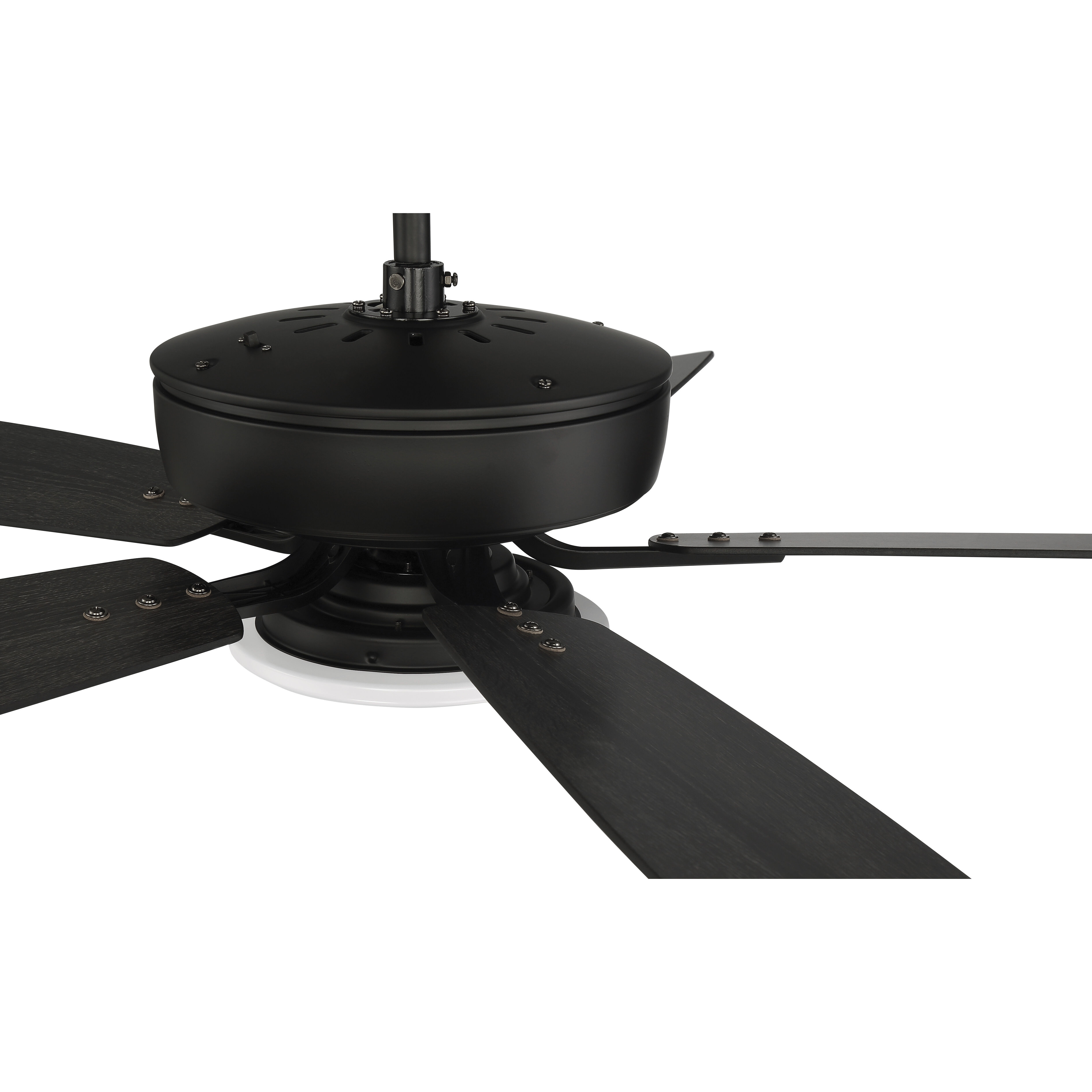 Pro Plus 112 52 inch Flat Black with Flat Black/Grey Wood Blades Contractor Ceiling Fan, Slim