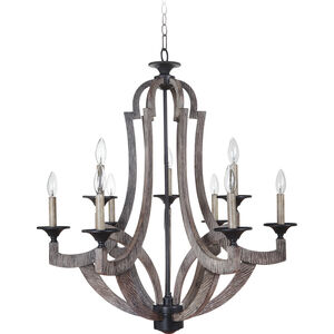 Winton 9 Light 30 inch Weathered Pine Chandelier Ceiling Light