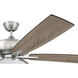 Super Pro 112 60 inch Brushed Polished Nickel with Driftwood/Grey Walnut Blades Contractor Ceiling Fan, Slim