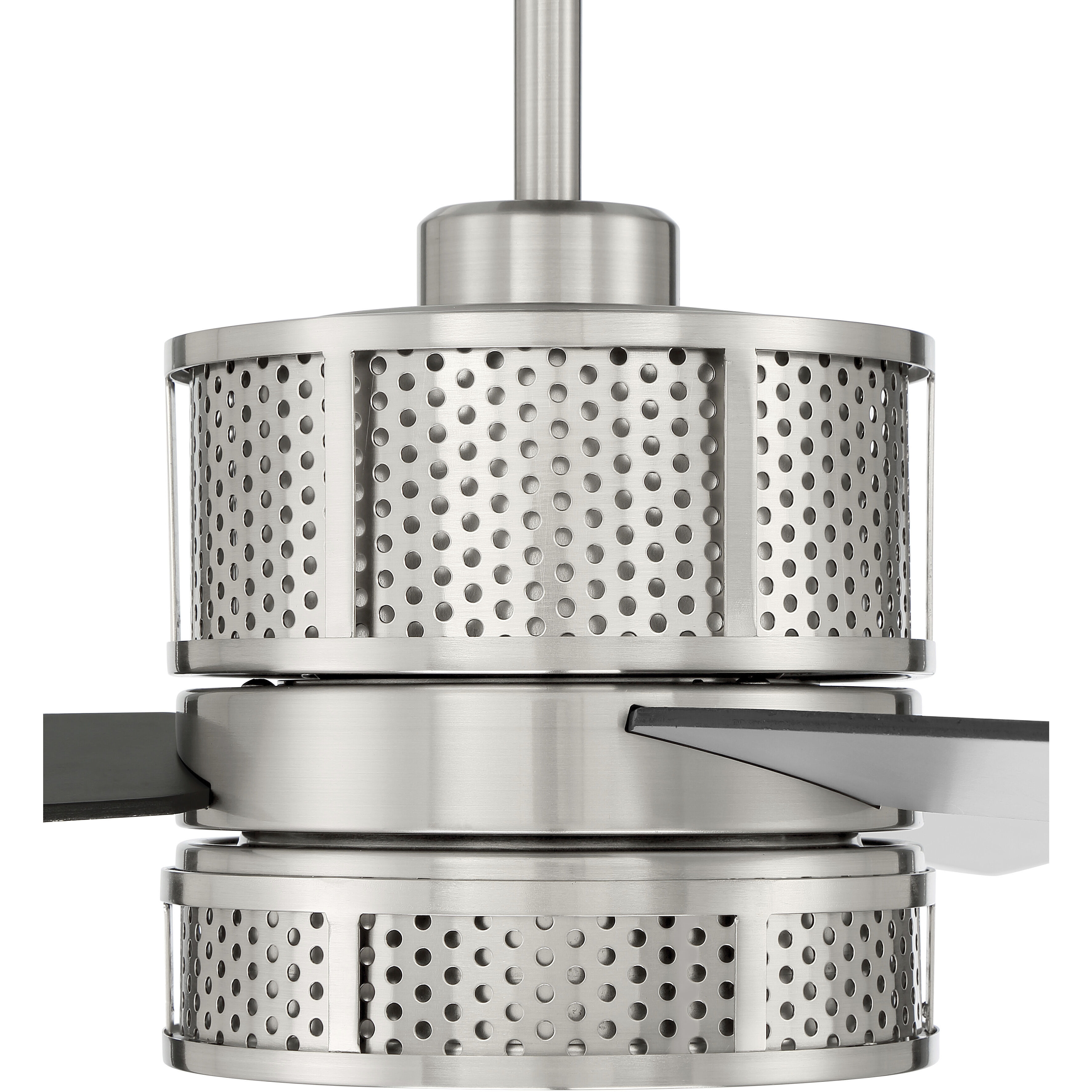 Morrison 52 inch Brushed Polished Nickel with Brushed Nickel/Flat Black Blades Ceiling Fan