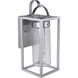 Neo 1 Light 14 inch Satin Aluminum Outdoor Wall Lantern