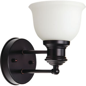 Light Rail 1 Light 6 inch Oiled Bronze Wall Sconce Wall Light in White Frosted Glass, Jeremiah