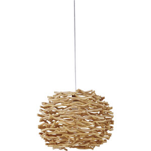 Wood Shade 1 Light 17 inch Natural Swag Pendant Ceiling Light 