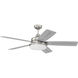 Drew 54 inch Brushed Polished Nickel with Brushed Nickel Blades Ceiling Fan