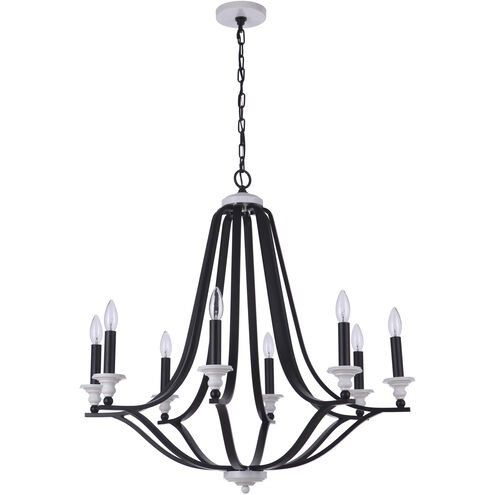 Esme 8 Light 31.75 inch Flat Black/Matte White Chandelier Ceiling Light