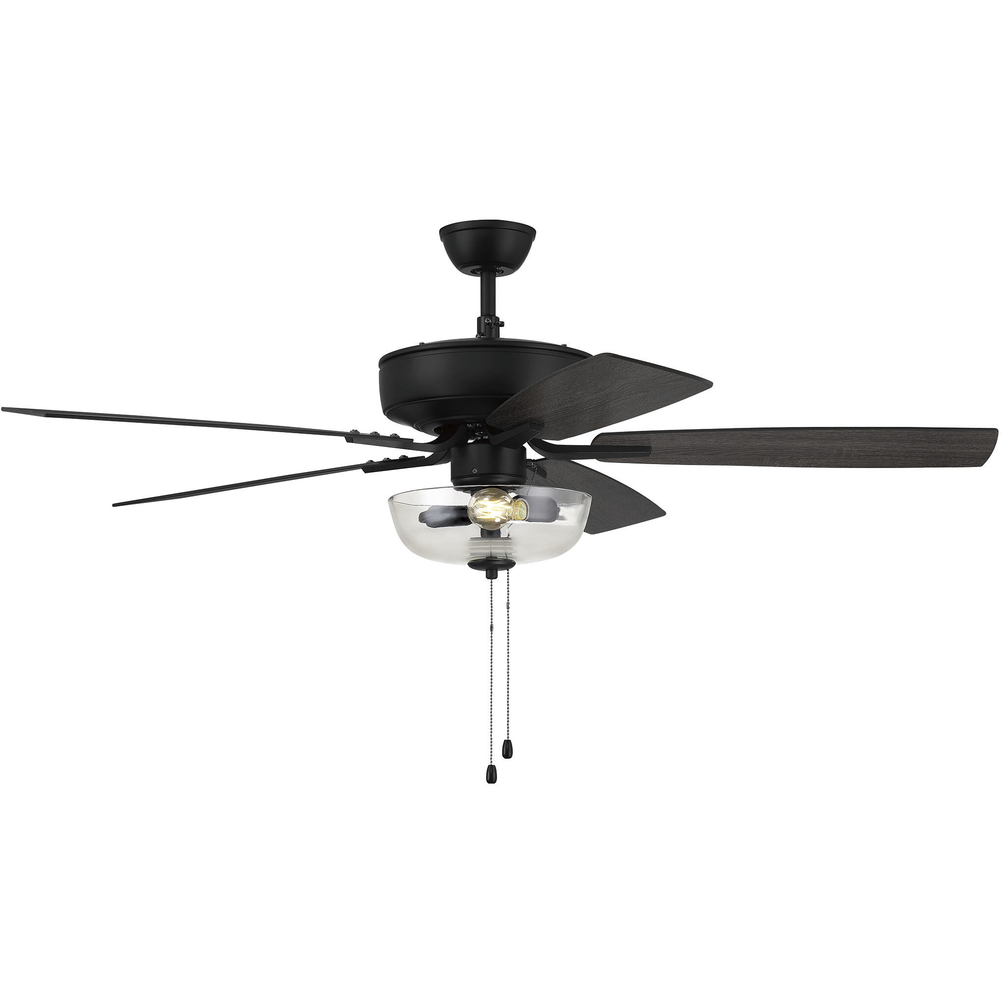Pro Plus 101 52 inch Flat Black with Flat Black/Grey Wood Blades Contractor Ceiling Fan