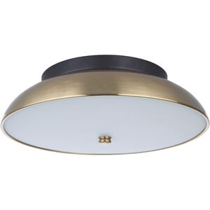 Soul LED 13 inch Flat Black / Satin Brass Flushmount Ceiling Light