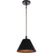 Blake 1 Light 11 inch Flat Black/Satin Brass Pendant Ceiling Light
