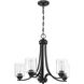 Neighborhood Bolden 5 Light 24 inch Flat Black Chandelier Ceiling Light in Clear Seeded, Neighborhood Collection